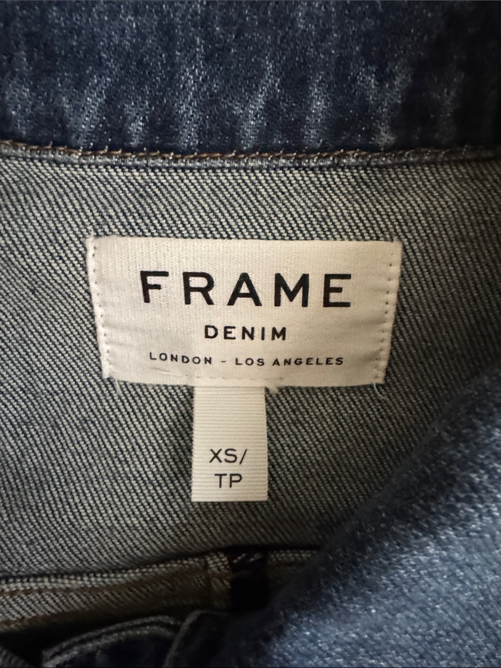 Frame Denim Women's Medium Blue Cropped Jean Jacket Size XSMALL - Picture 10 of 12